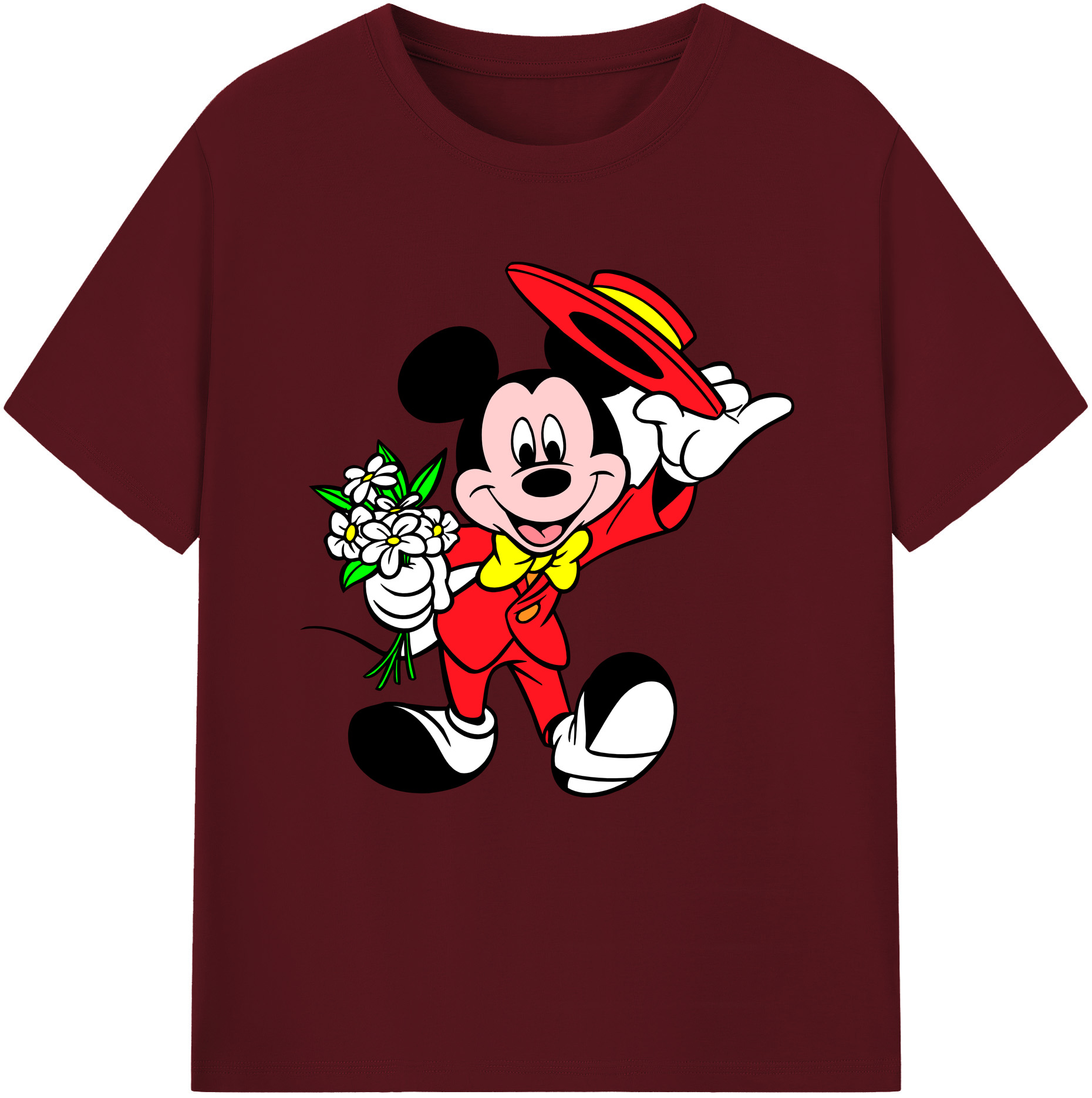 （画像用） ミッキーマウス Mickey Mouse 綿100％半袖Tシャツ（フロントプリント）
